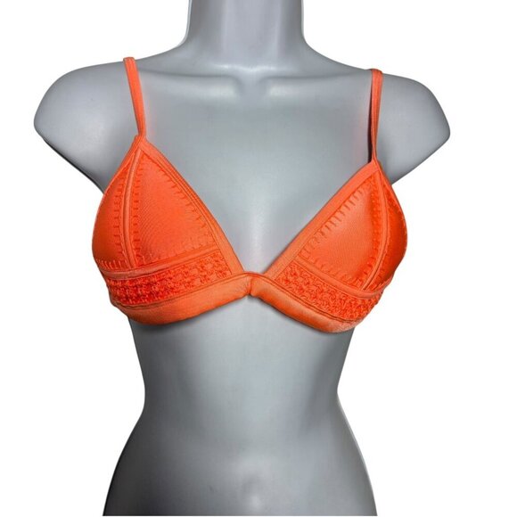Triangl Gigi Crochet Neoprene Bikini top size Medium neon orange - Picture 7 of 7